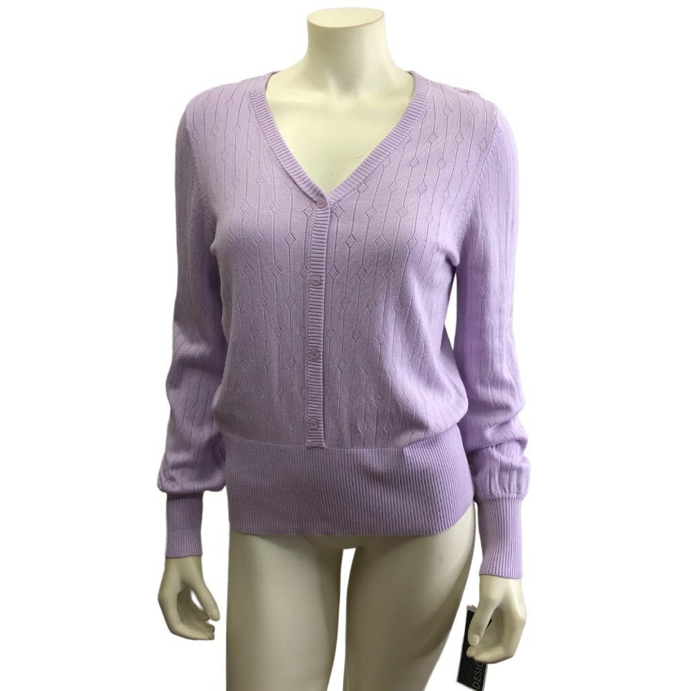 DESIGN 365 WOMEN'S BUTTON FRONT HENLEY‎ PULLOVER SWEATER SIZE 1X NEW WITH TAG